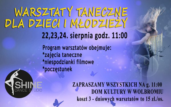 Warsztaty Taneczne dla dzieci i młodzieży.