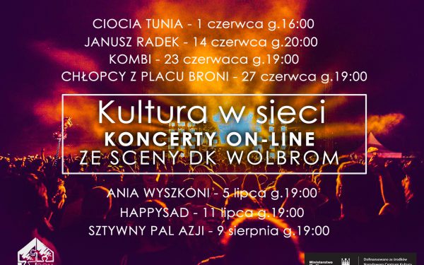 Dom Kultury w Wolbromiu przyjazny promowaniu kultury w sieci. Projekt „Kultura w sieci” – koncerty online, zapraszamy!