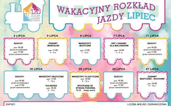 Wakacyjny rozkład jazdy LIPIEC